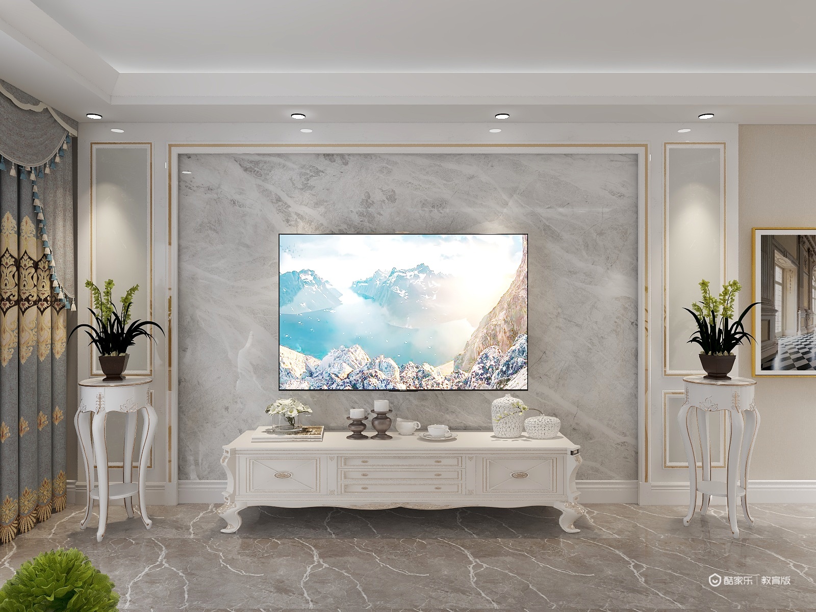 余璐瑶-简欧三居装修效果图