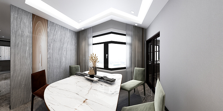 拾贝设计阿丹-孔雀城二期研发1688现代-装修设计方案