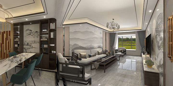 原舍设计YJX-观澜花苑120-装修设计方案