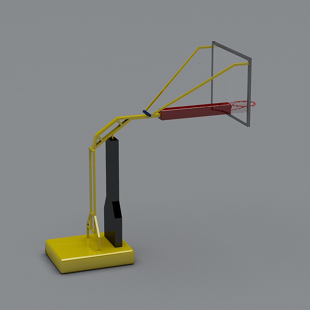 现代篮球馆-单个篮球框架3D模型