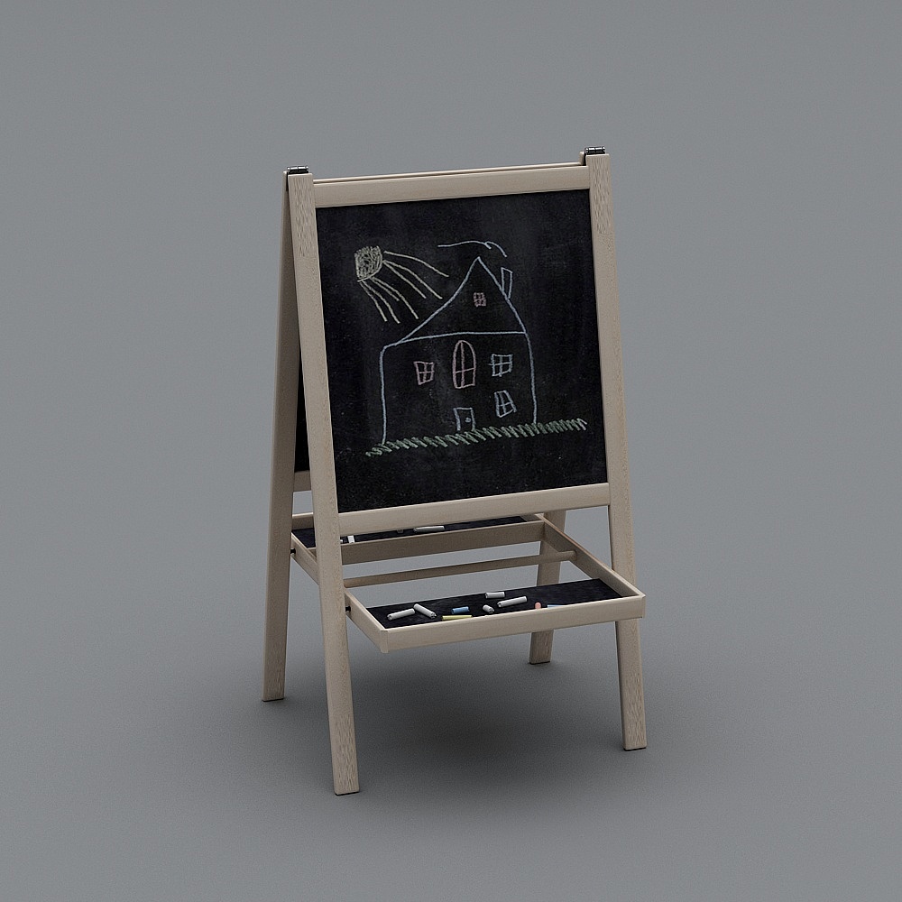 现代美术室-小黑板3D模型