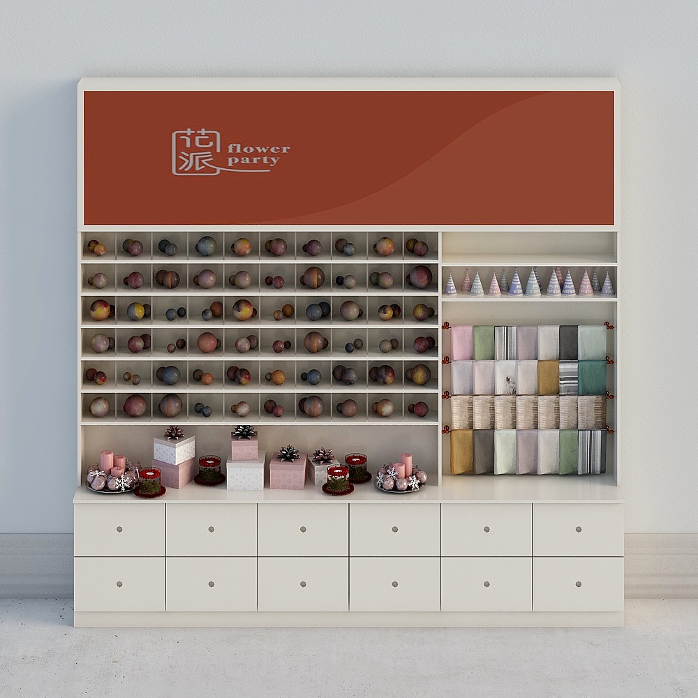 现代花店-商品展示柜-23D模型