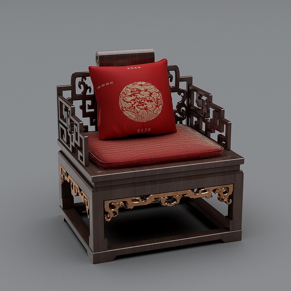 新中式珠宝店-1-椅子3D模型