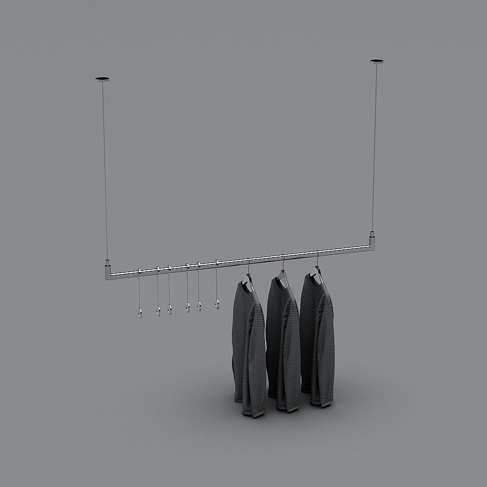 现代男装服装店-1-整组衣架-23D模型