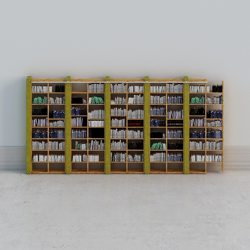 北欧图书馆-书柜3D模型