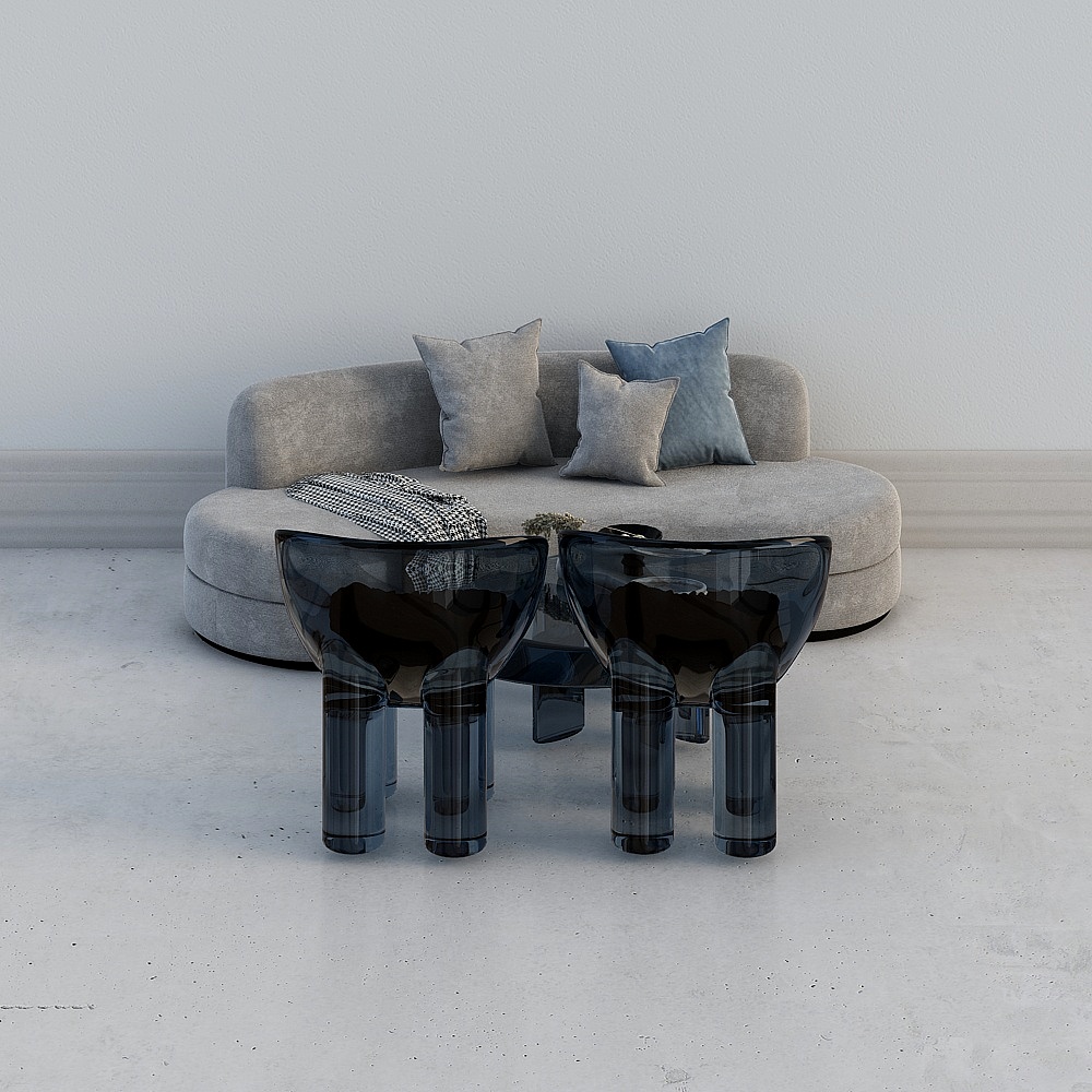 现代男装服装店-3-沙发茶几组合3D模型