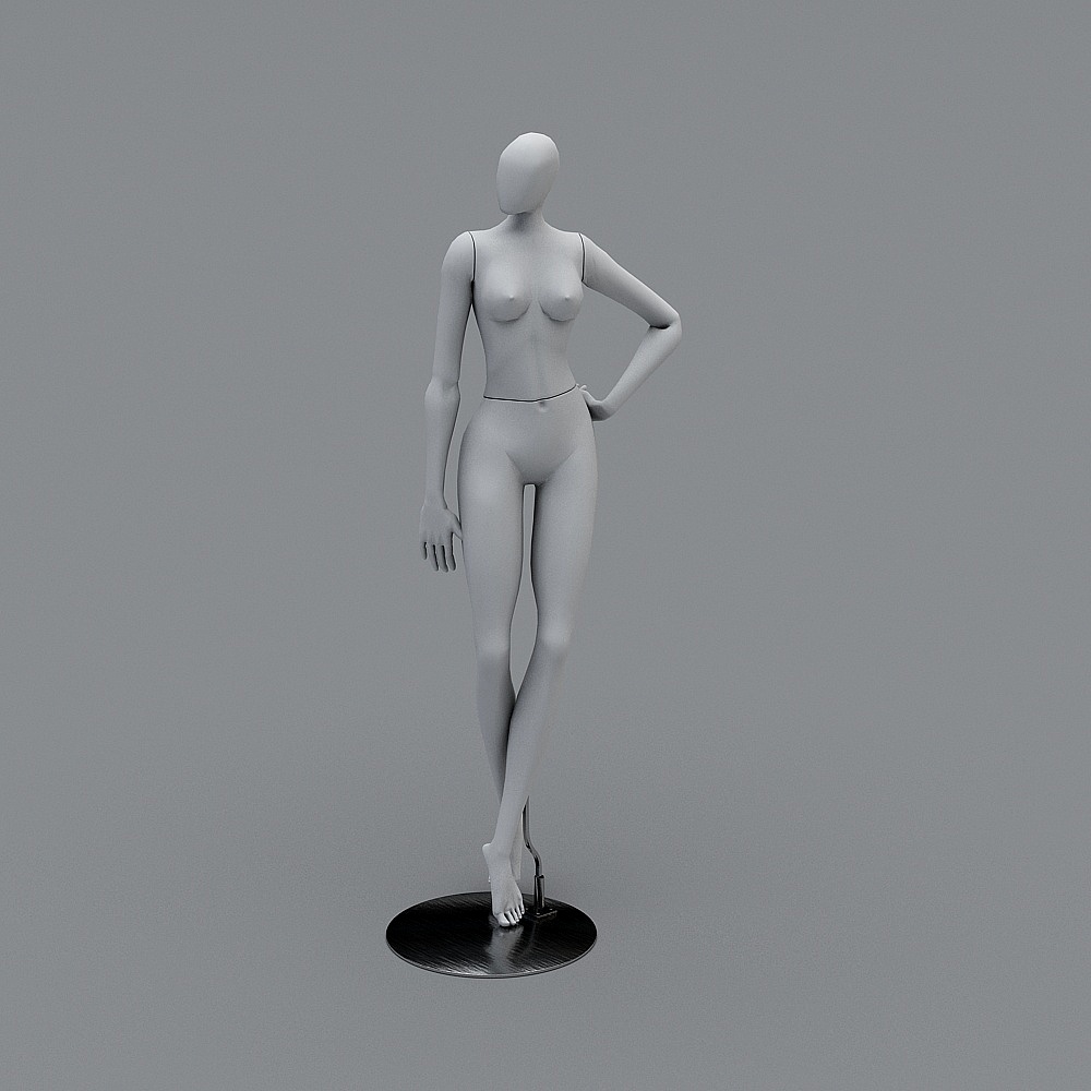 现代女装服装店-1-模特3D模型