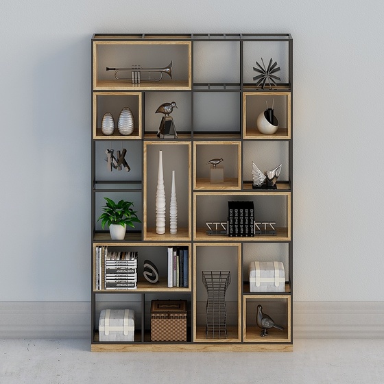 Modern Shelf Cabinet 3D Model for Organizing Spaces