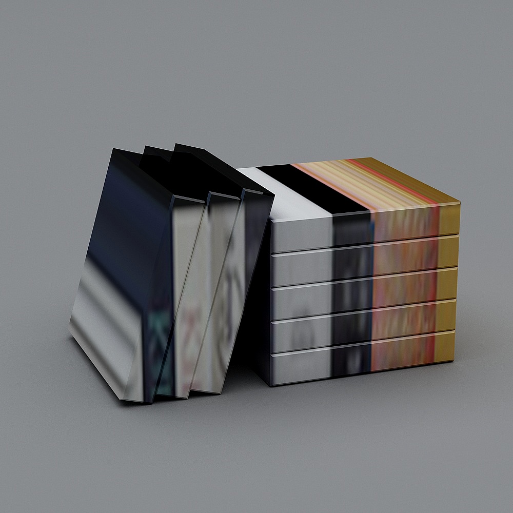现代阅览室-书籍3D模型