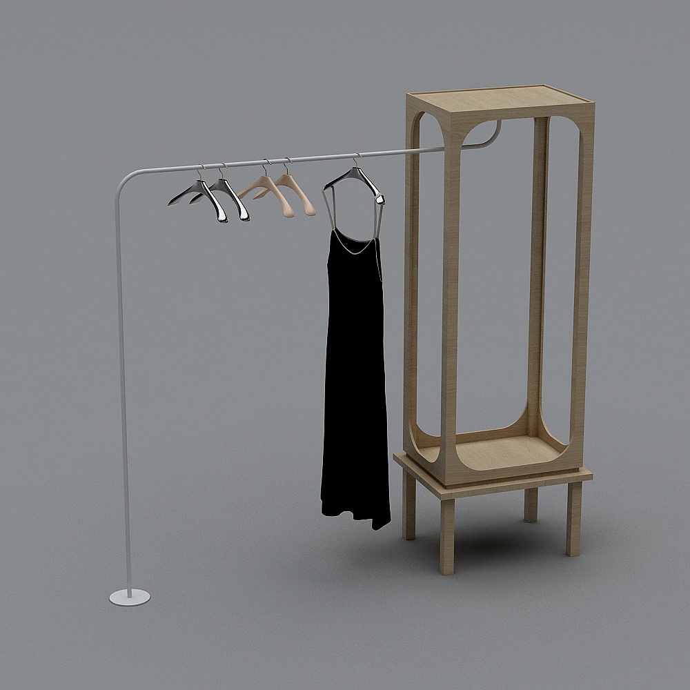 现代简约服装店-整组衣架-3