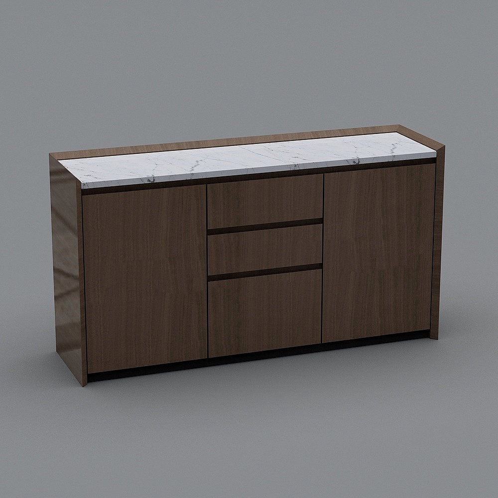Monolith单门三抽矮柜3D模型
