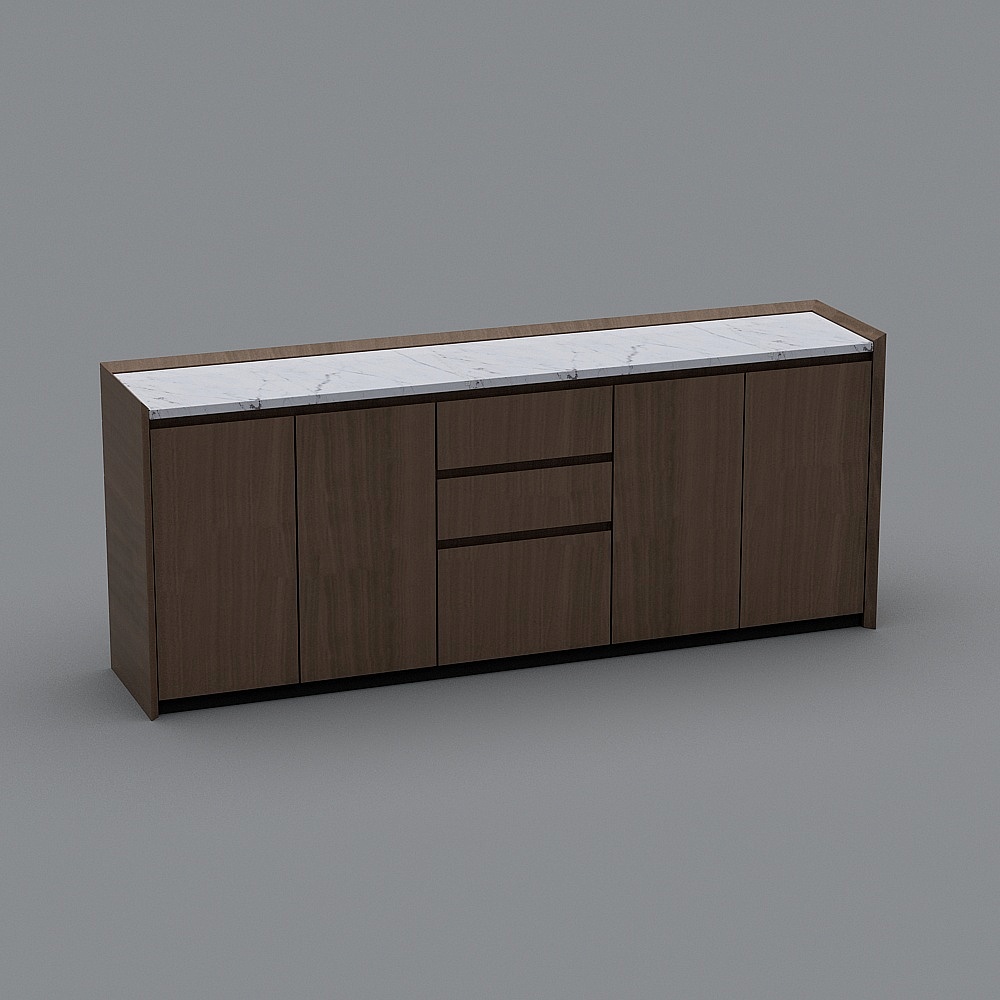 Monolith双门三抽矮柜3D模型