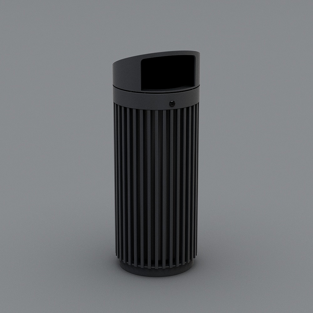现代共用垃圾桶-中式垃圾桶（小）-103D模型