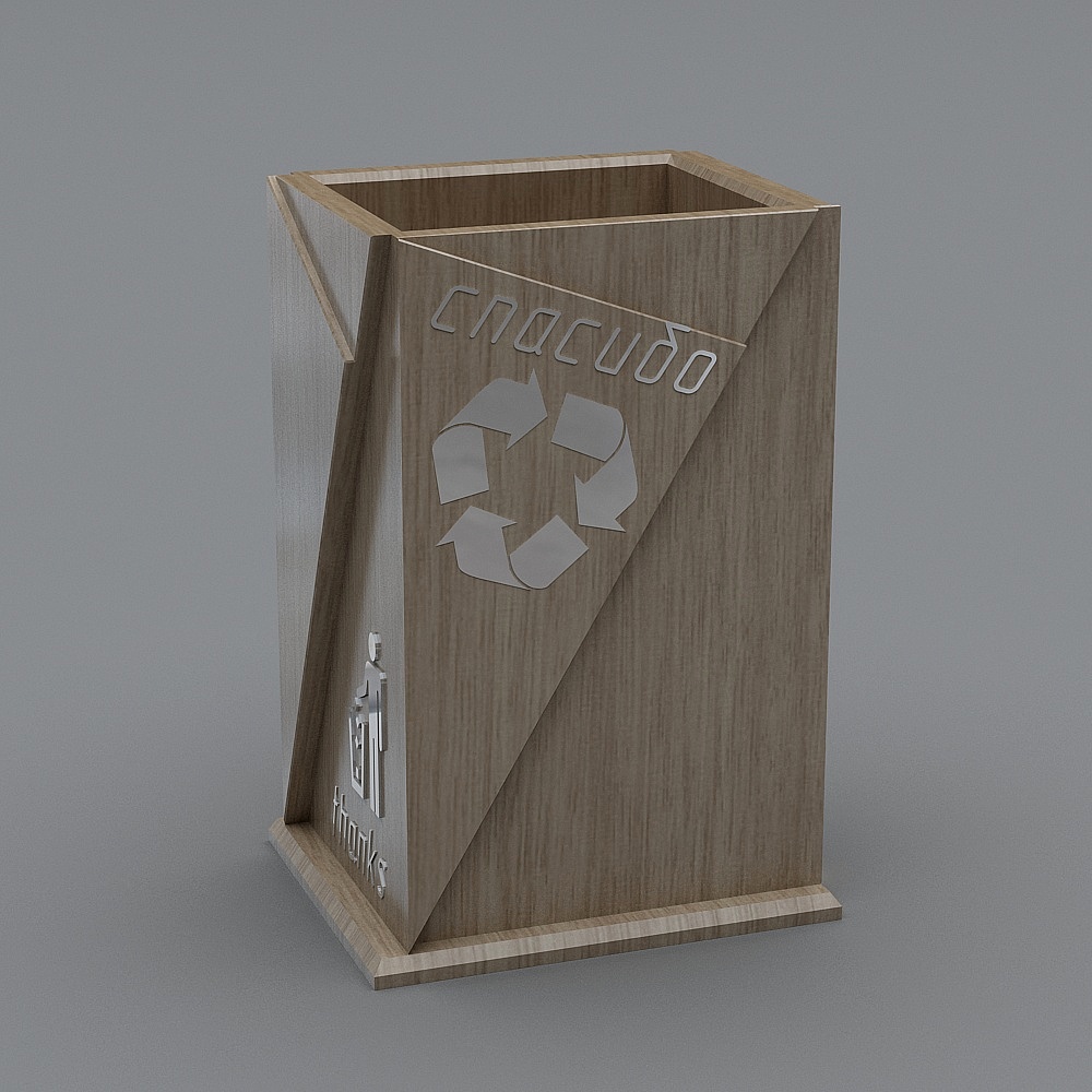 现代垃圾桶（小）-23D模型