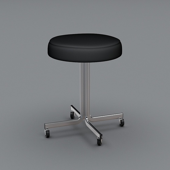 Mobile Chair 3D Model for Modern Hospital in Black