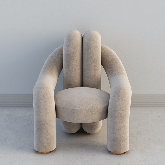 Chic Gray Sofa Chair 3D Model for Cozy Interiors