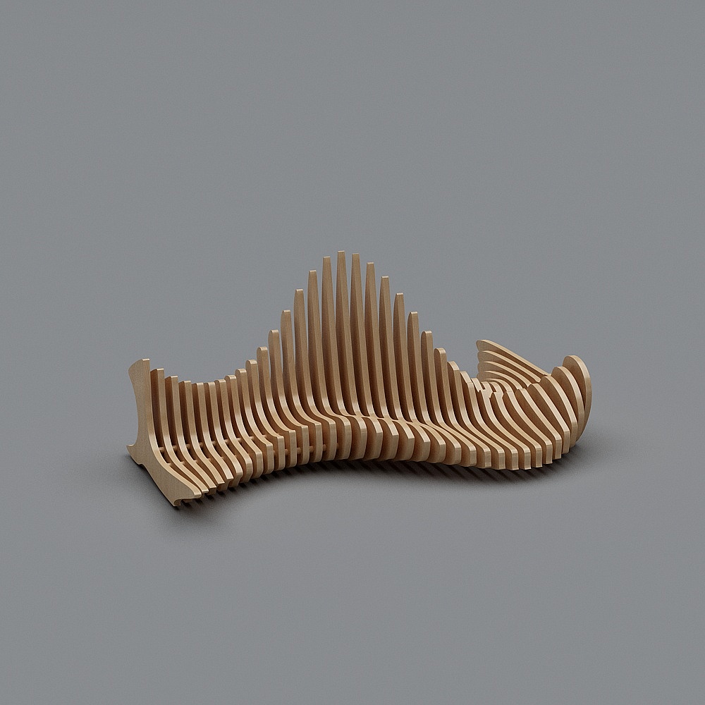 现代景观小品-2-户外椅子23D模型