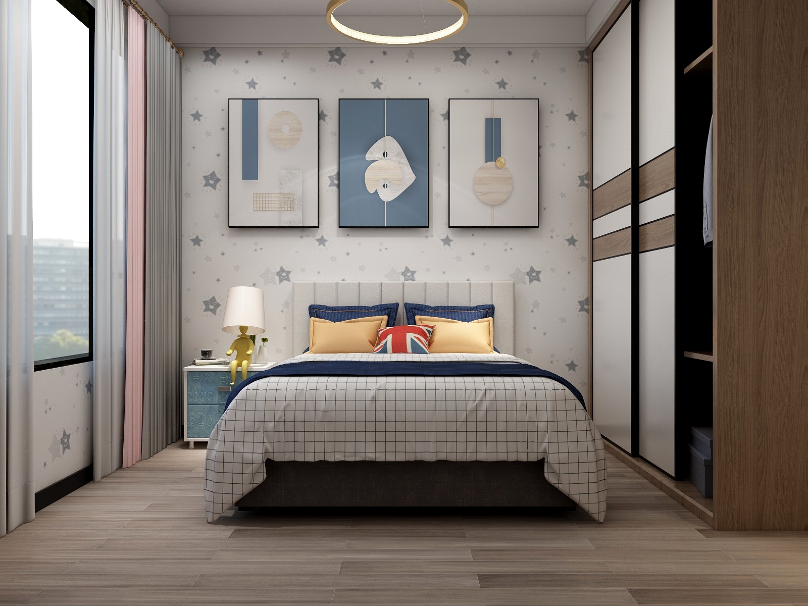 张旭-『三间房』120平现代轻奢三房装修效果图