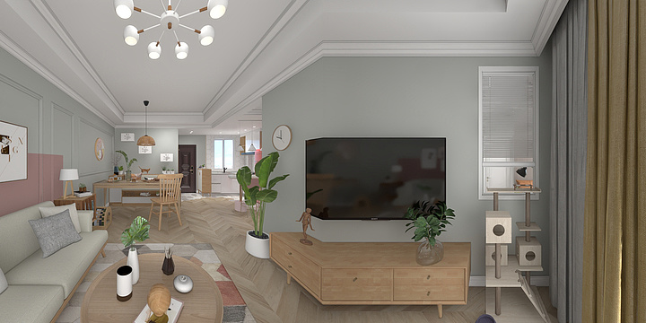 颜欢15571862499-德信海德公园83.00㎡A2’3室2厅1卫1厨-装修设计方案