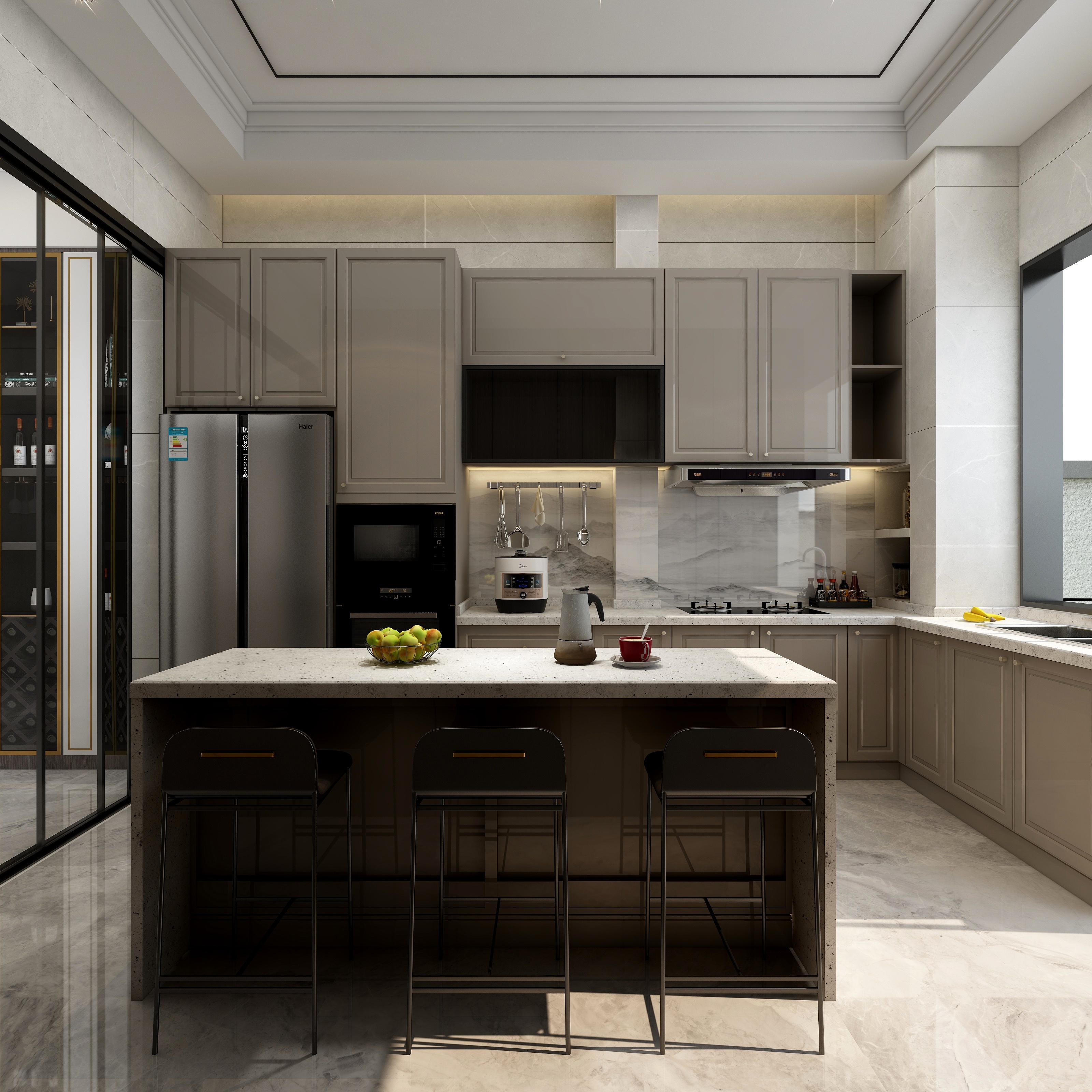 湛智华-新中式别墅416平4层装修效果图