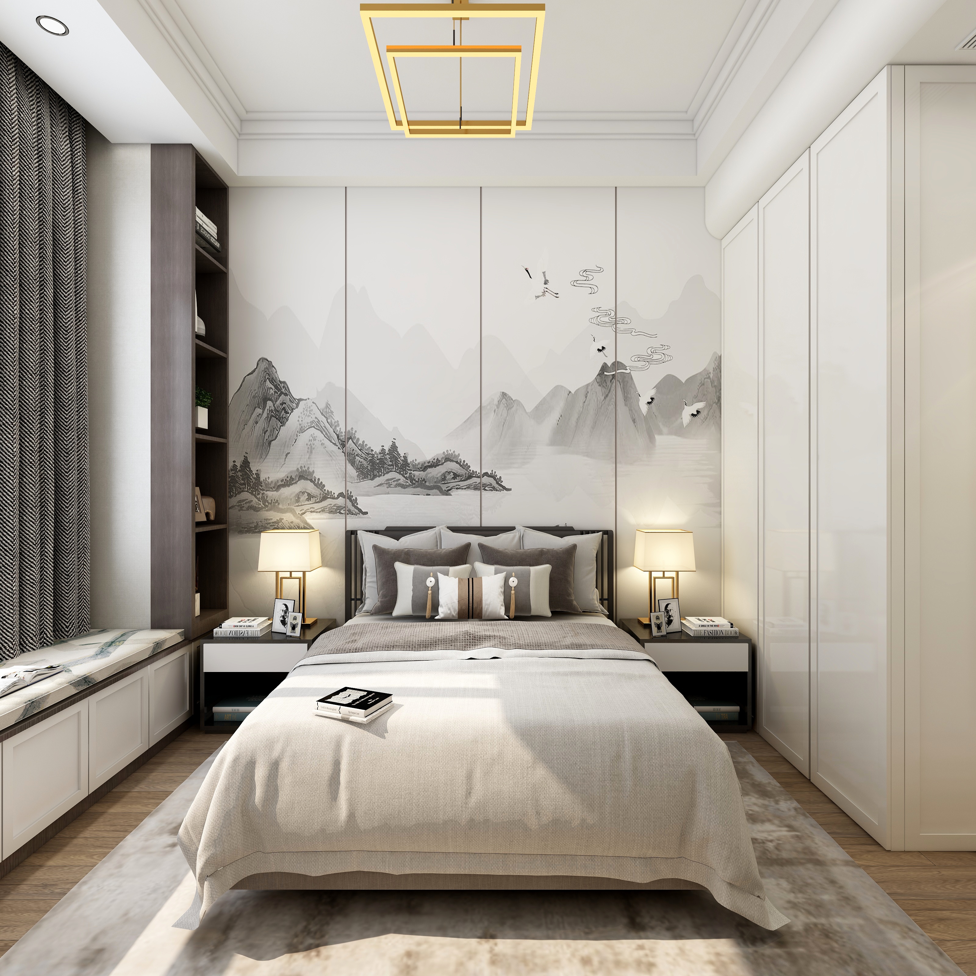 湛智华-新中式别墅416平4层装修效果图