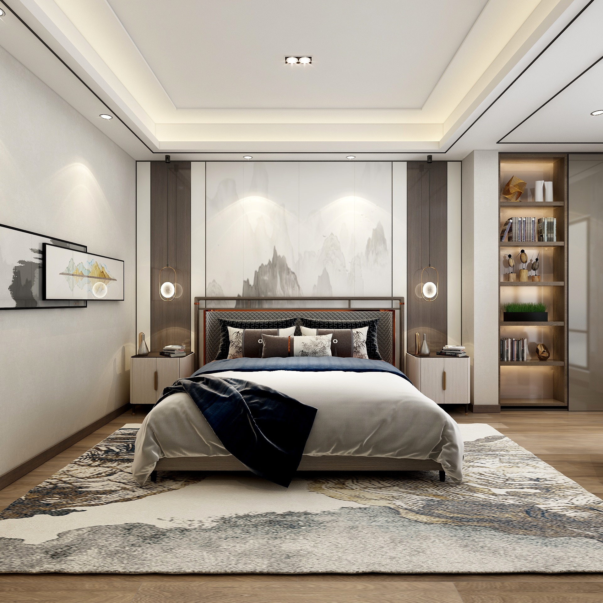 湛智华-新中式别墅416平4层装修效果图