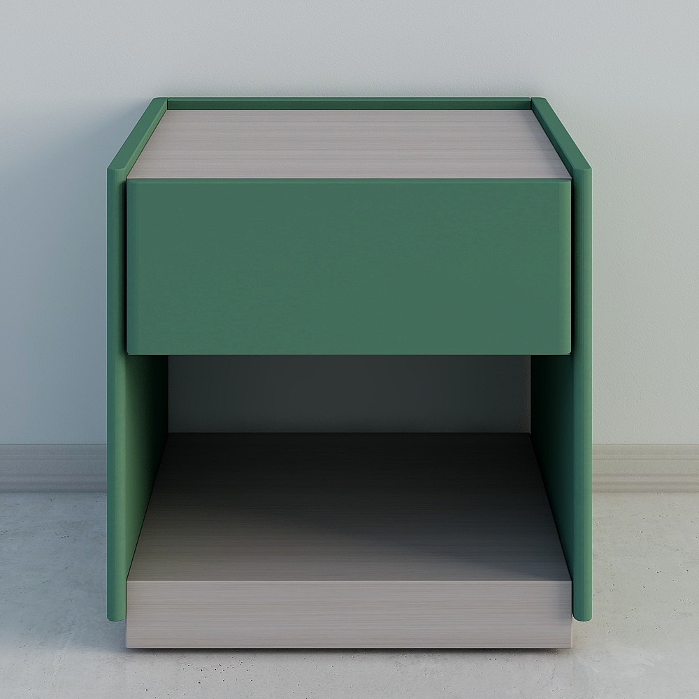 简上床头柜A款3D模型