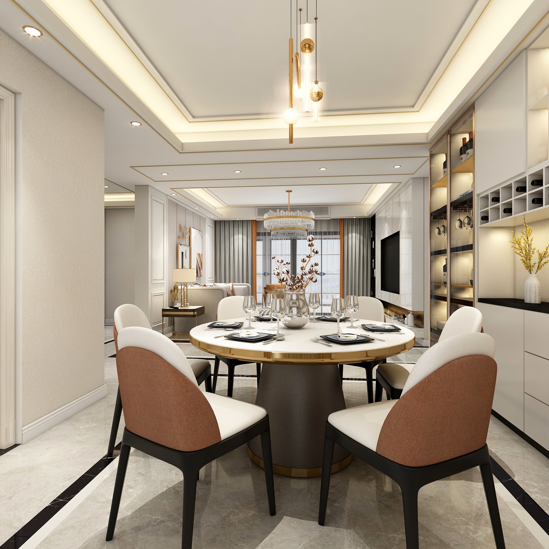 室内设计al-150方现代轻奢装修效果图