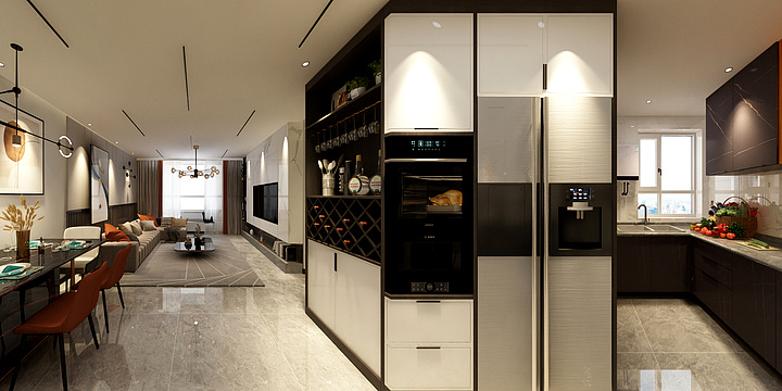 李鸥-黑橙年代现代风格110-装修设计方案