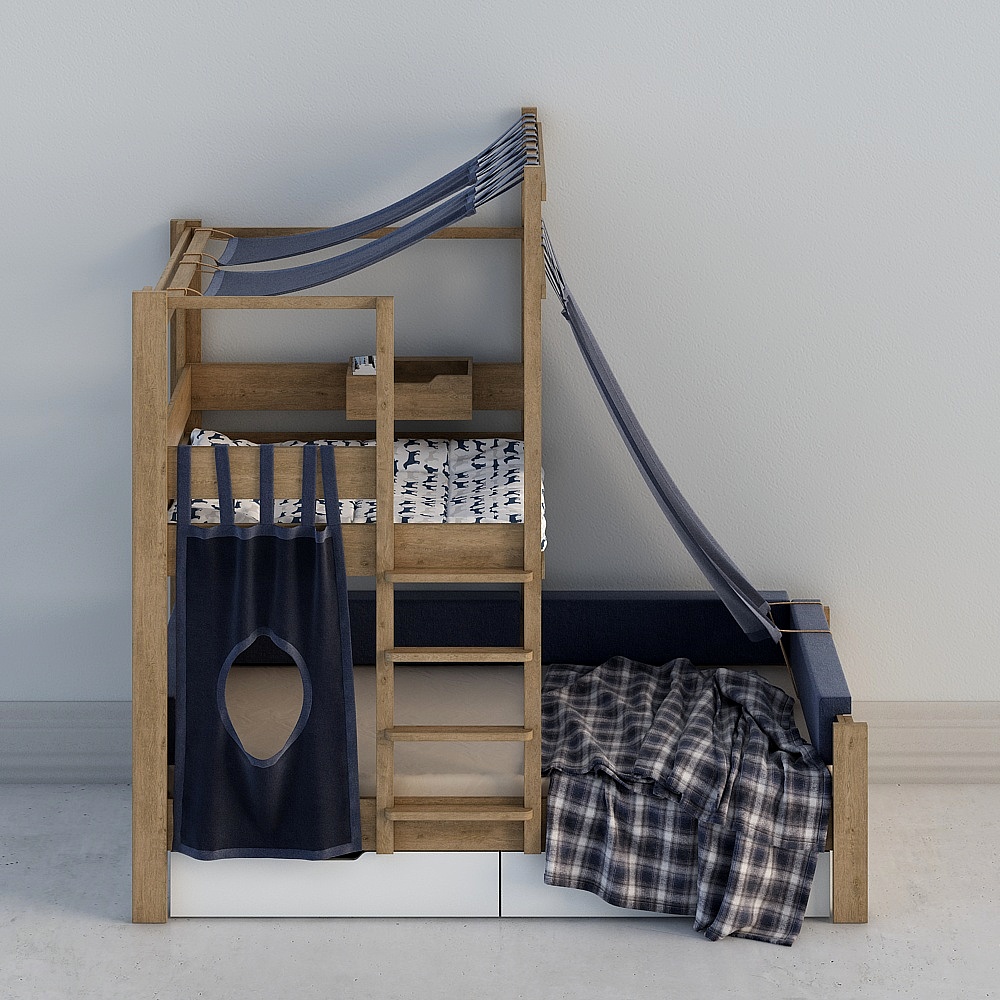 简欧木色儿童床Kids Bed