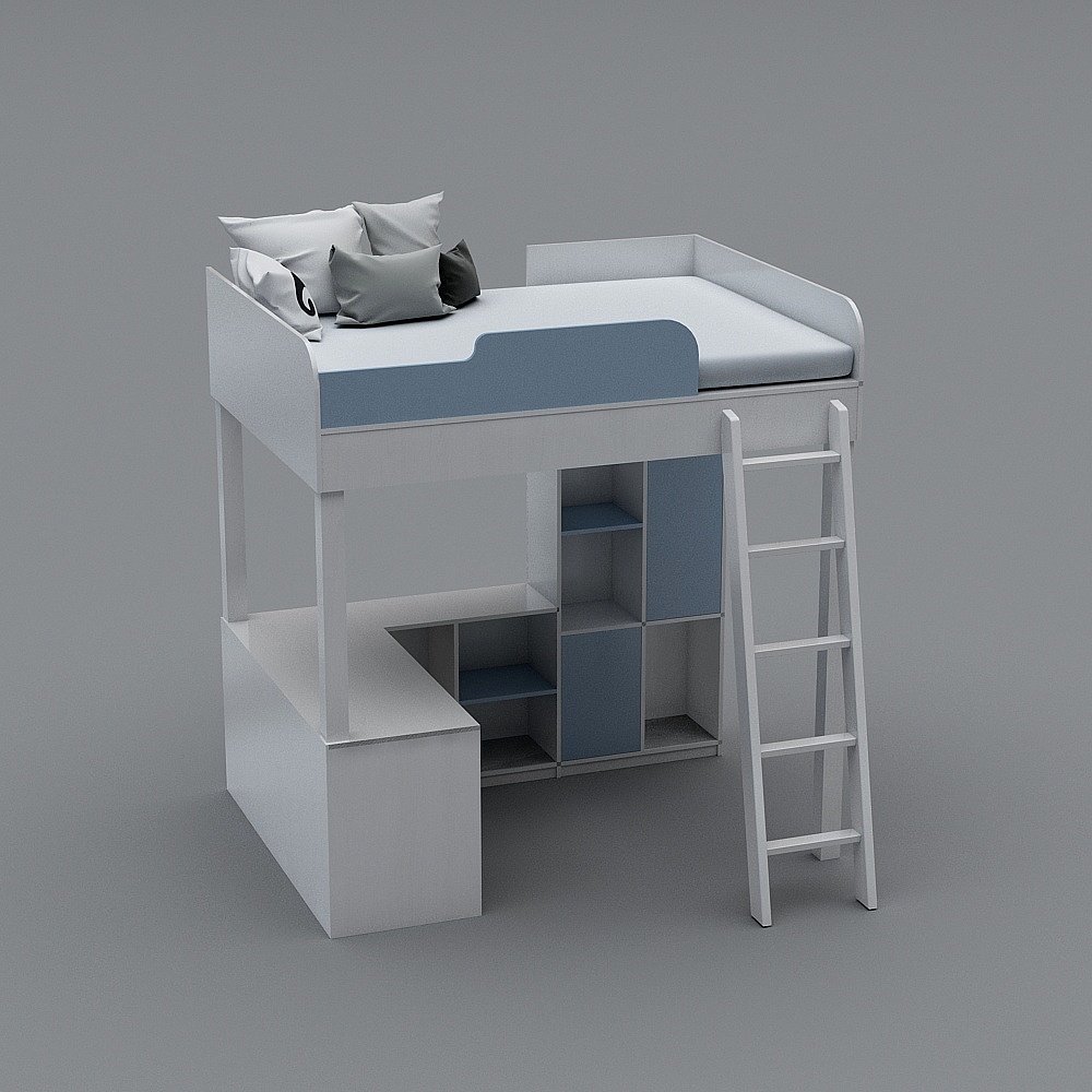 上床下书桌3D模型