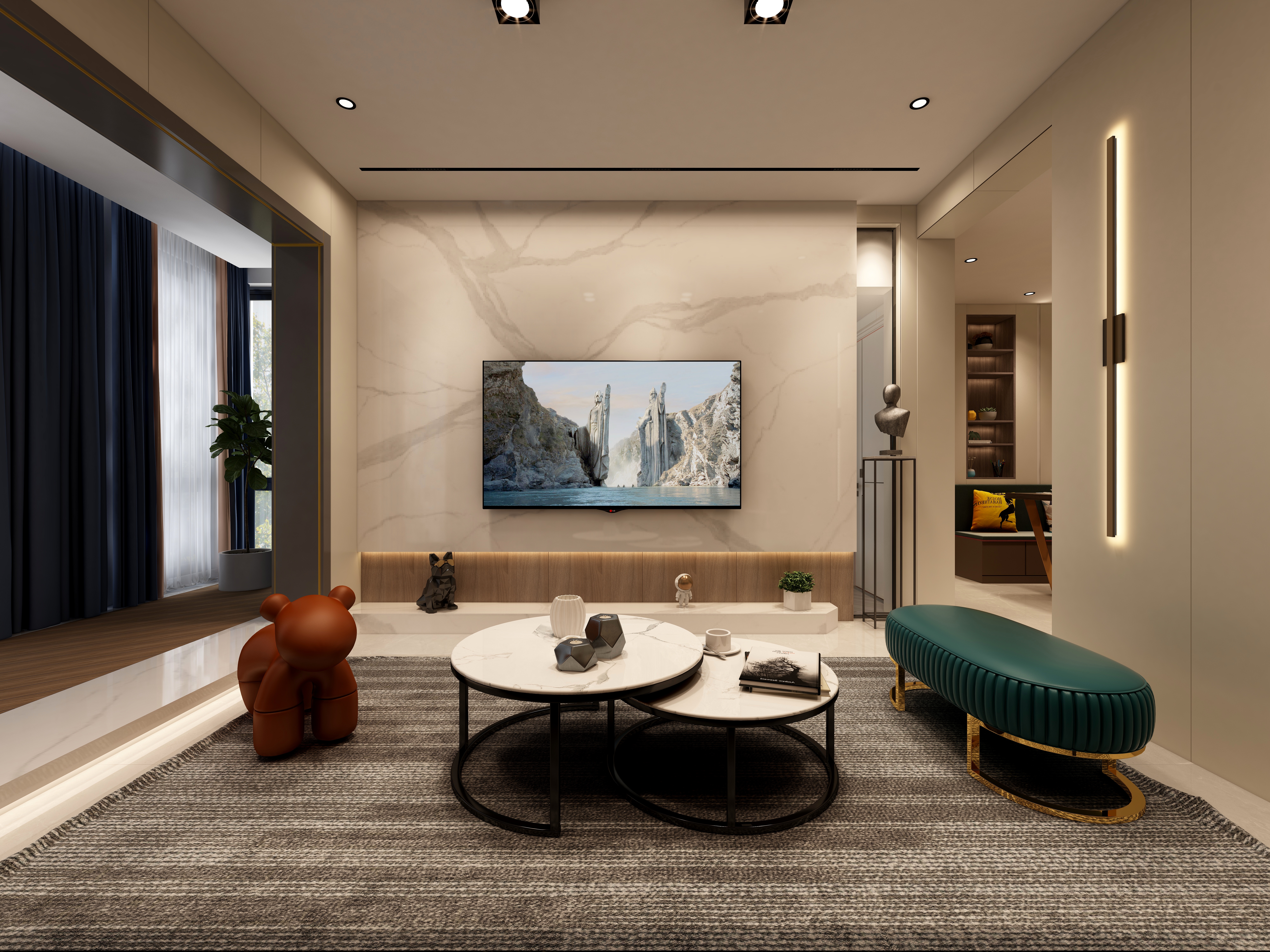 梵睿空间设计一巴图鲁-72平方现代轻奢-装修设计方案