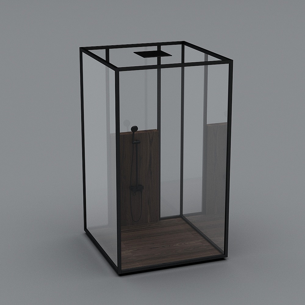 民宿客房-玻璃浴房3D模型