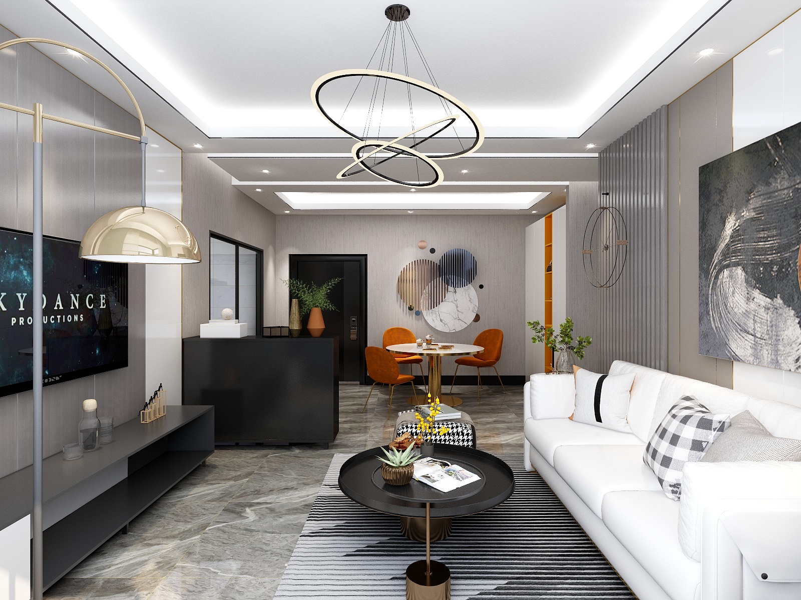 灰蓝色的叶羡葵-B3首层-A1户型-现代-装修设计方案