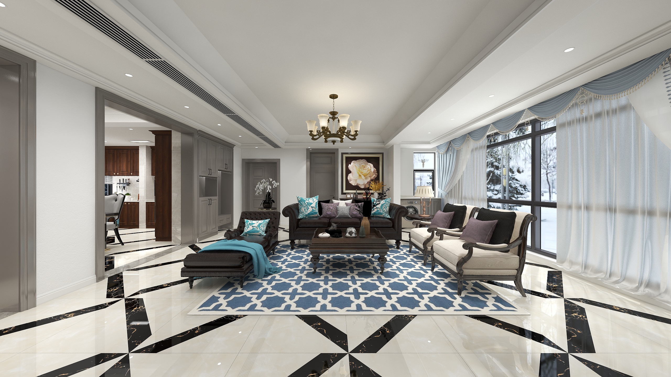 周帅iBykt-130平混搭美式装修效果图