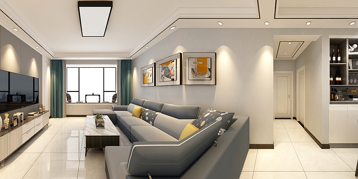 迪雅木门全屋定制-世纪学校小区1单元1701效果图-装修设计方案