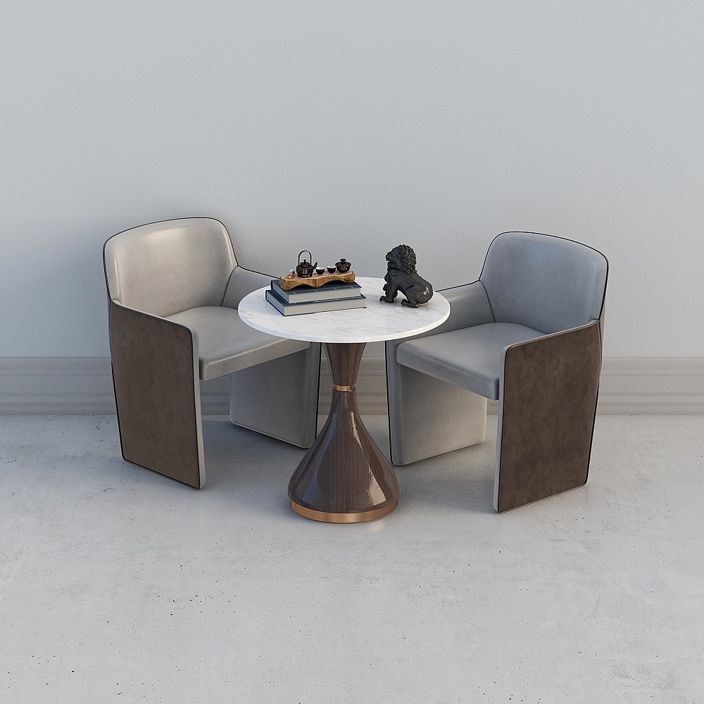 现代售楼部会客区-桌椅组合3D模型