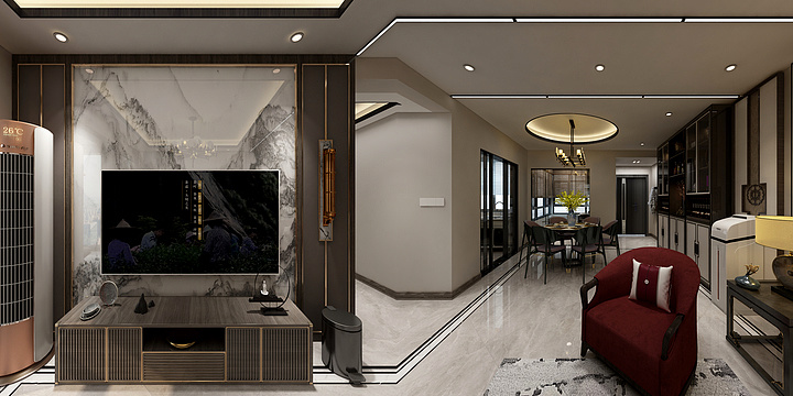 設記師陳源-荣光未来城东方美学|禅意新中式-装修设计方案