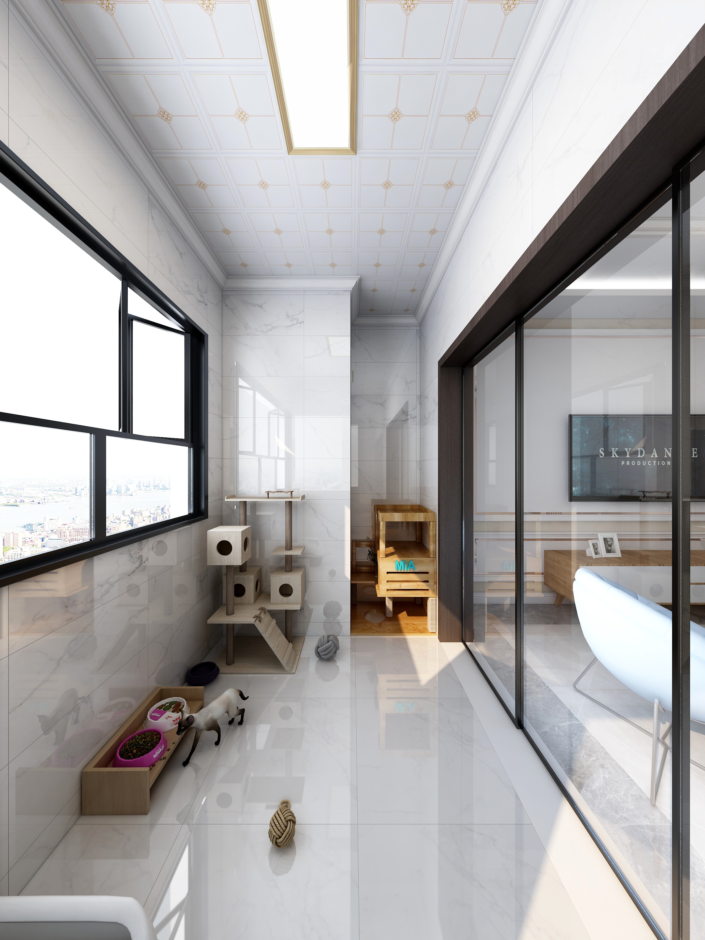 侯亮亮-京北中央公园84.68平米简欧暖色系装修效果图