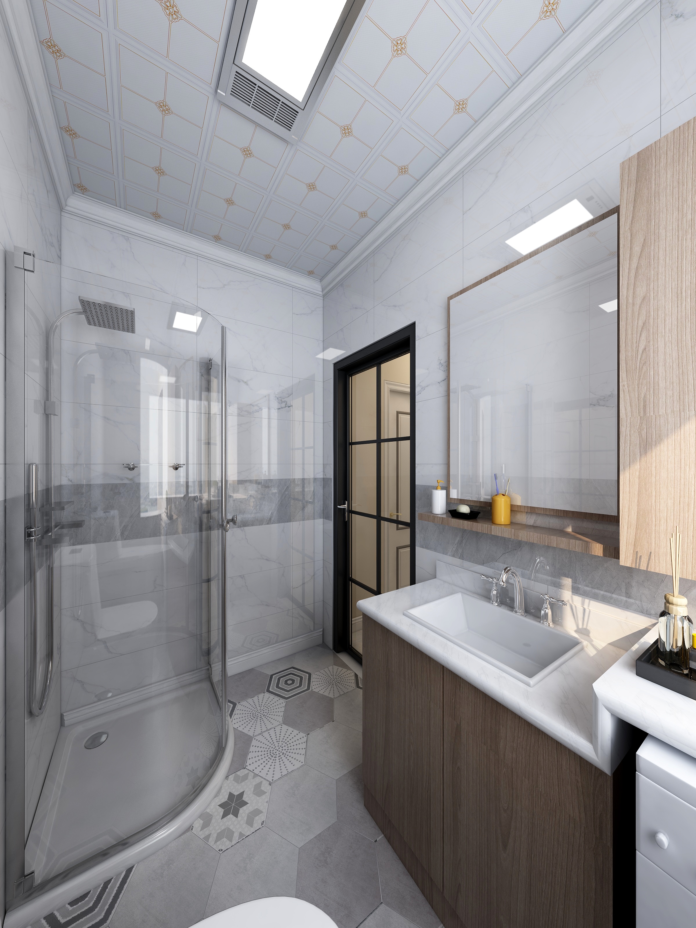 侯亮亮-京北中央公园84.68平米简欧暖色系装修效果图