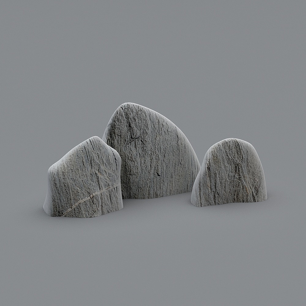 新中式马雕塑-假山3D模型