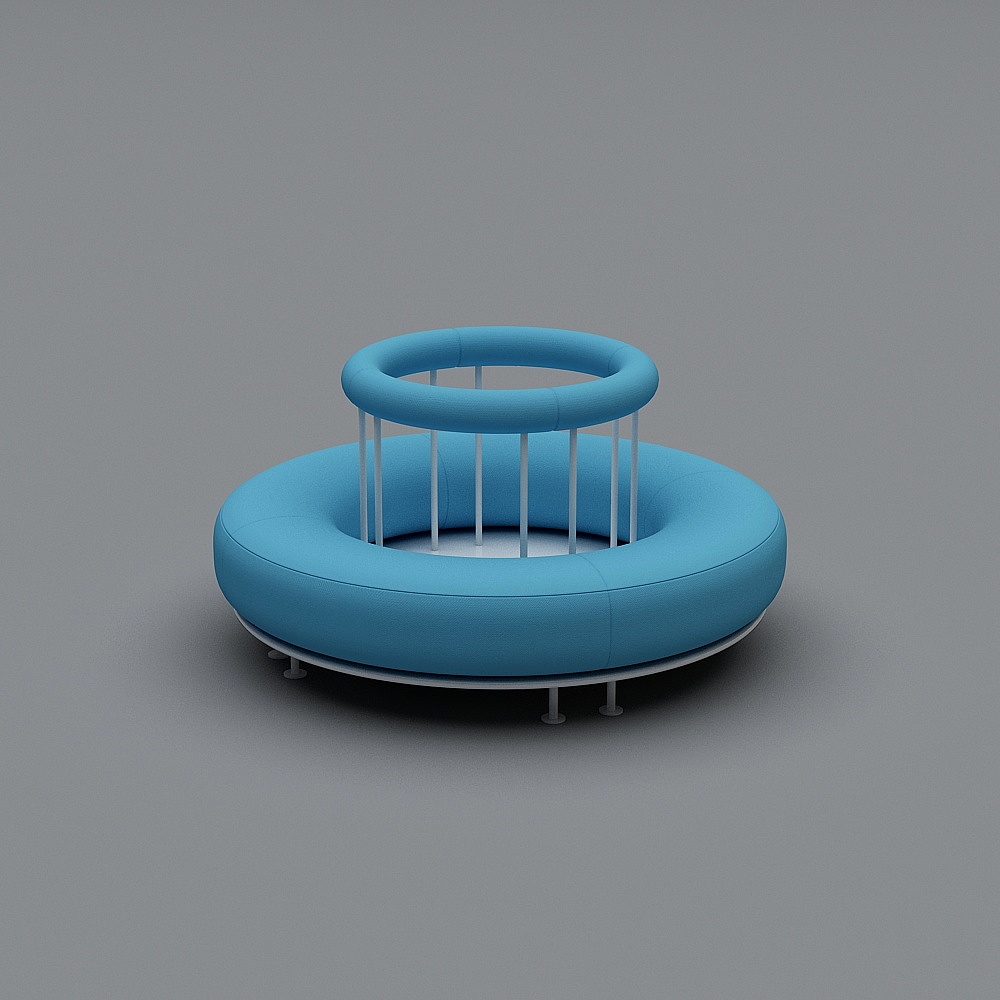 现代儿童诊所医院大厅-卡座3D模型