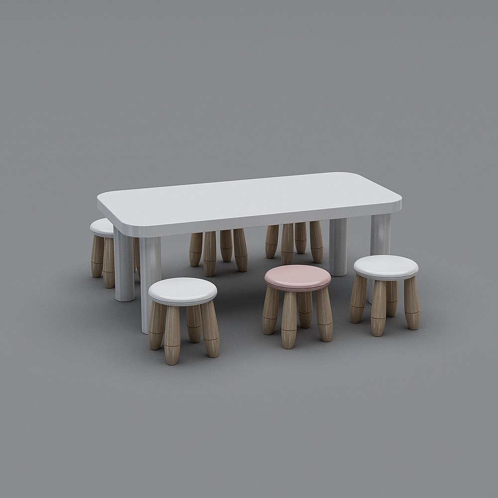现代美术室-6人课桌椅组合