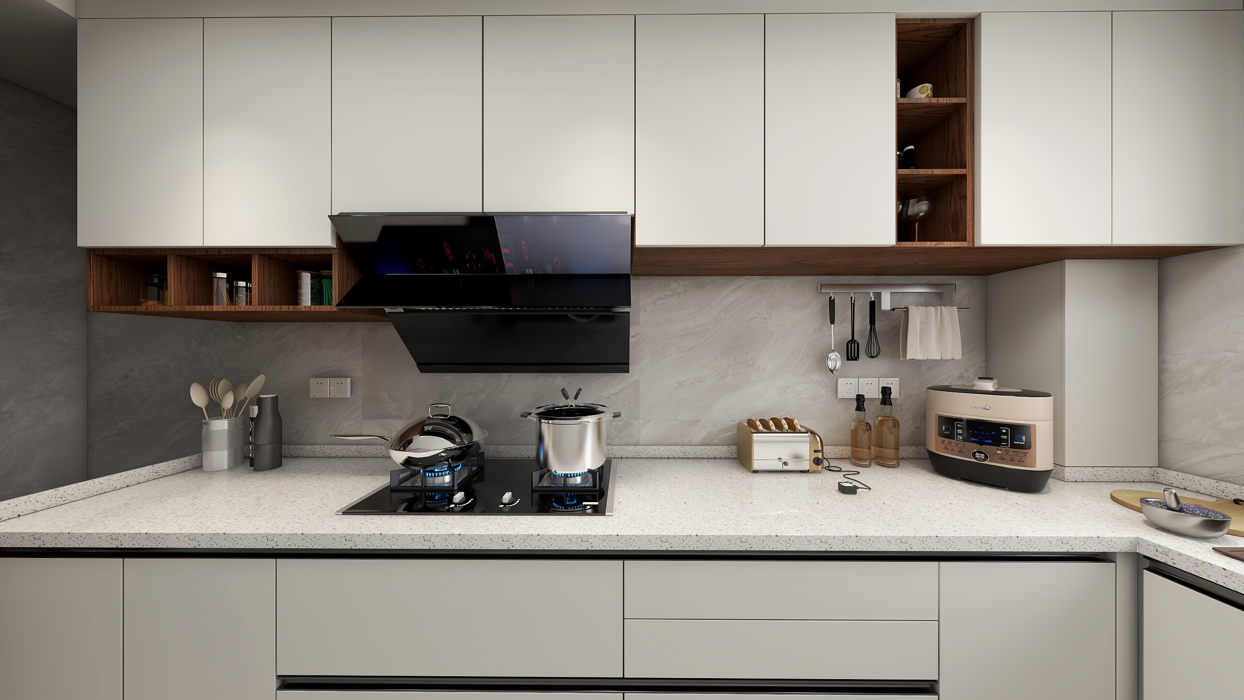 张健刚-素雅生活——新中式二居装修效果图