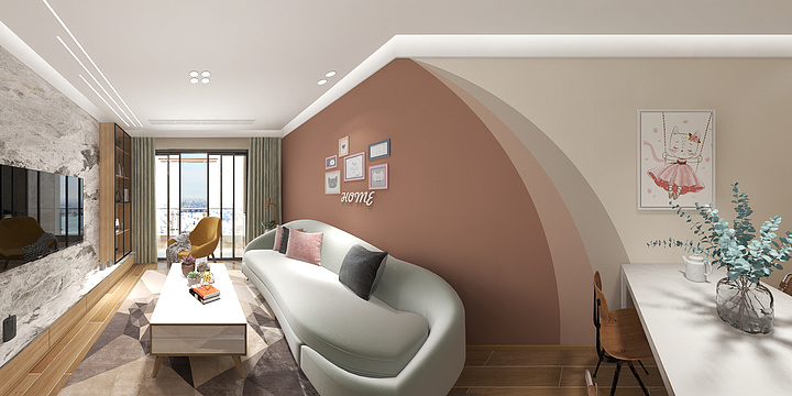 設計師一江-德信海德公园83.00㎡A2’3室2厅1卫1厨-装修设计方案