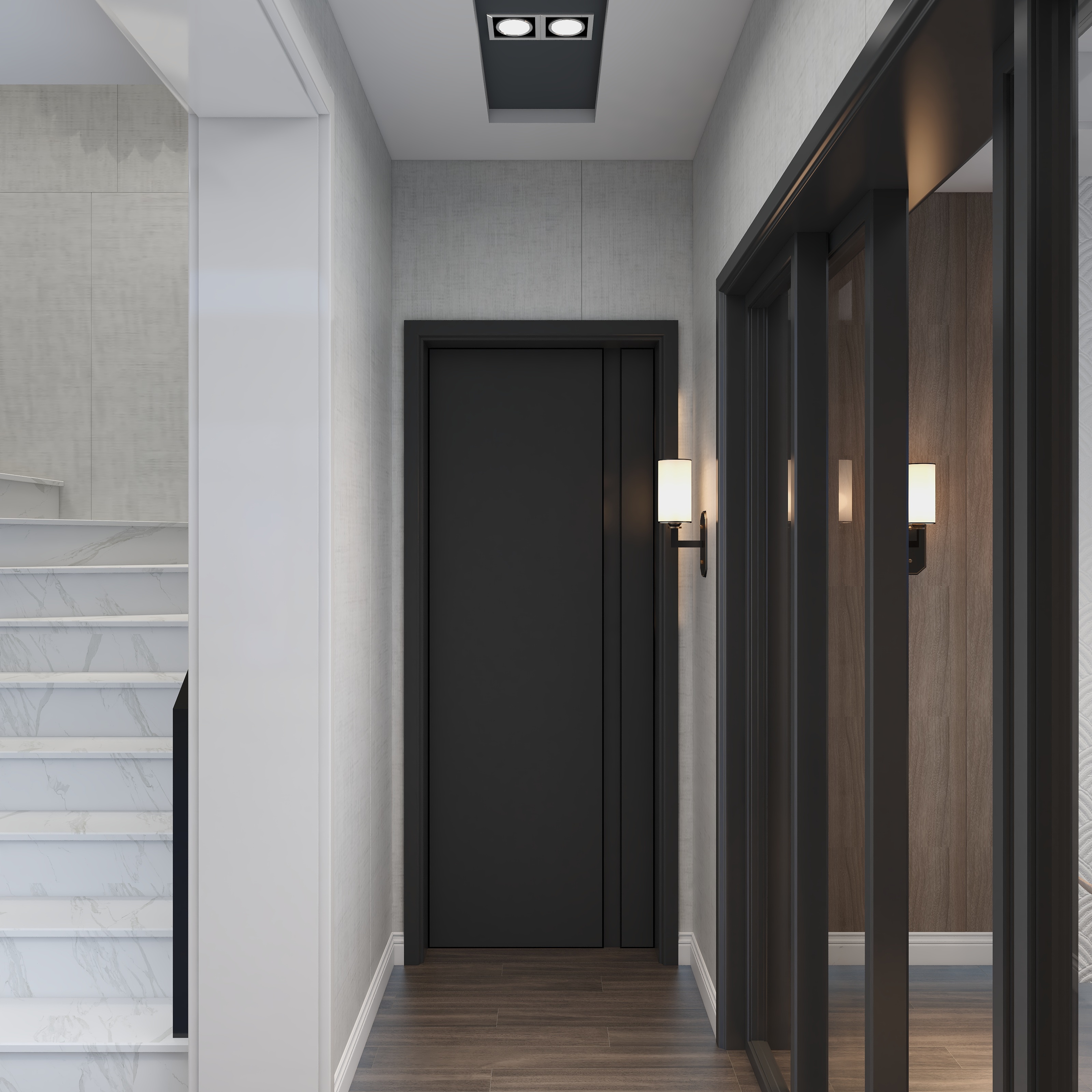 汉森装饰-2层别墅户型现代轻奢300平,7室1厅3卫1厨装修效果图