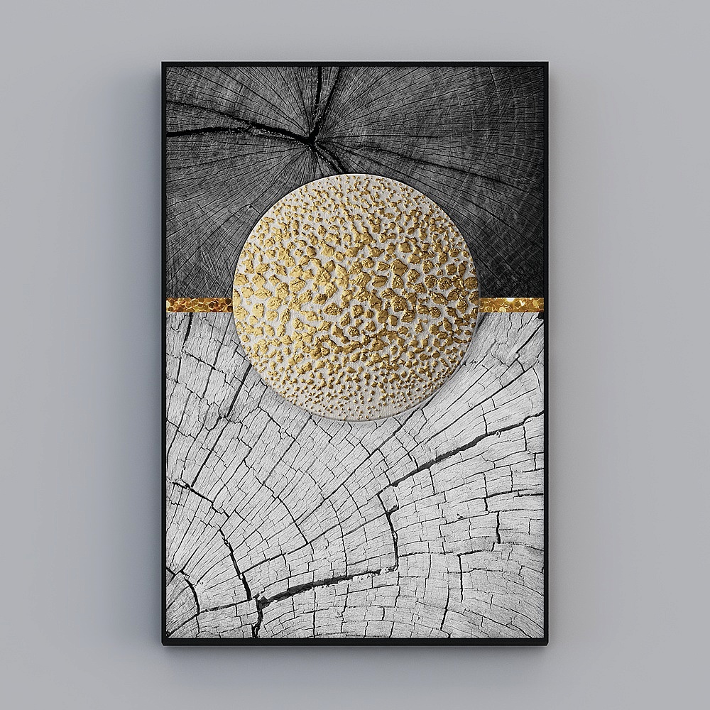 臣萱全屋配画-玄关画-年轮443D模型