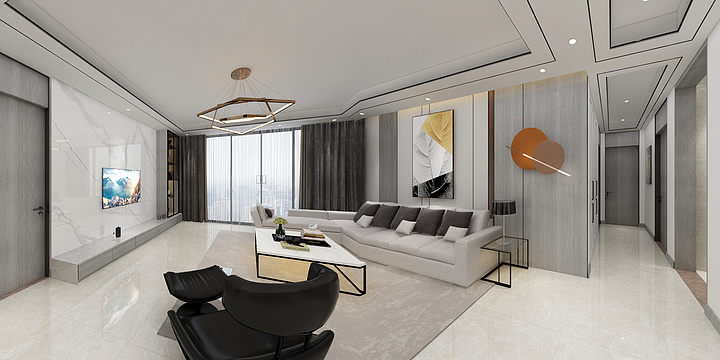 苏州张李城诺贝尔新区店-江苏省苏州市花语江南-70平方-现代简约-装修设计方案