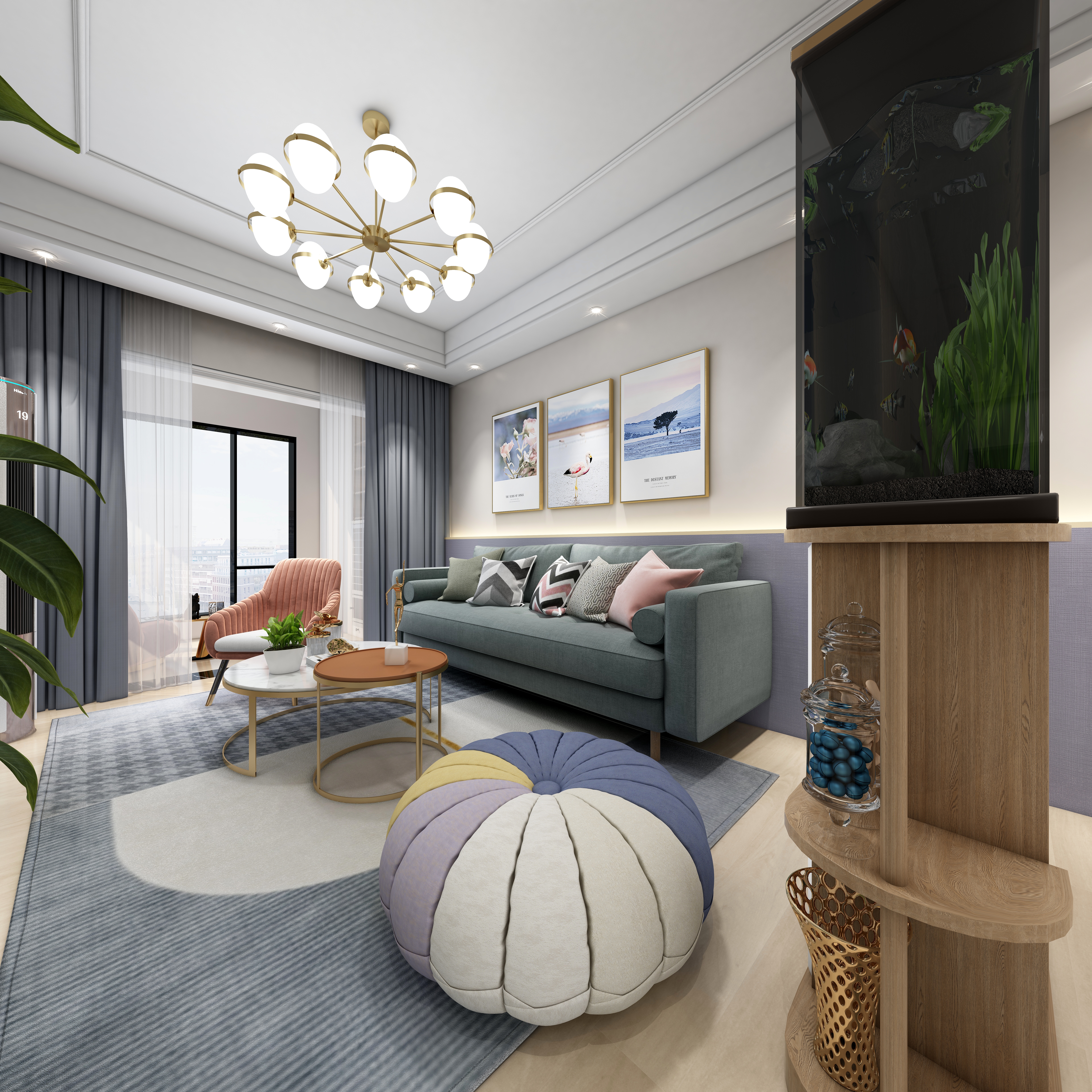 室内设计al-德信海德公园83方北欧装修效果图