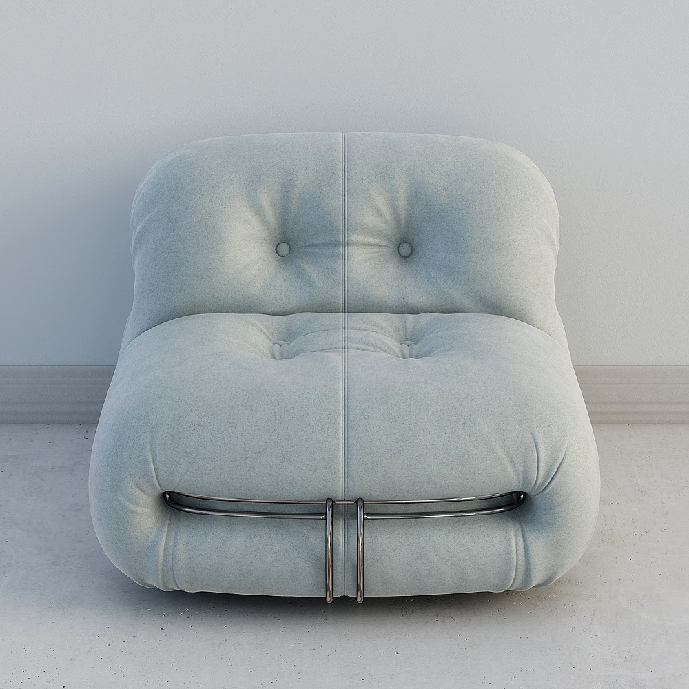 现代单人沙发2-绿3D模型